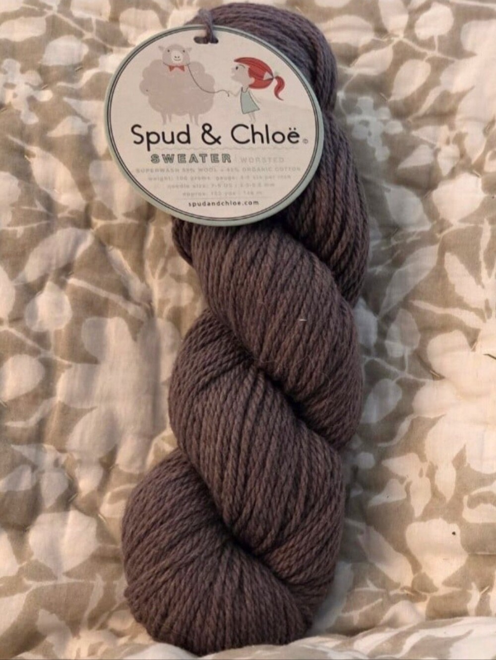 SPUD & CHLOE SWEATER WORSTED YARN SUPERWASH WOOL GREY# 7534
